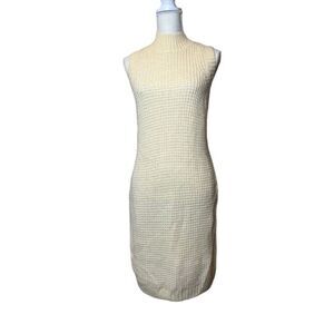 NWOT Jessica Simpson Sweaterdress Sleeveless Mock Waffle knit Cream Size Medium‎